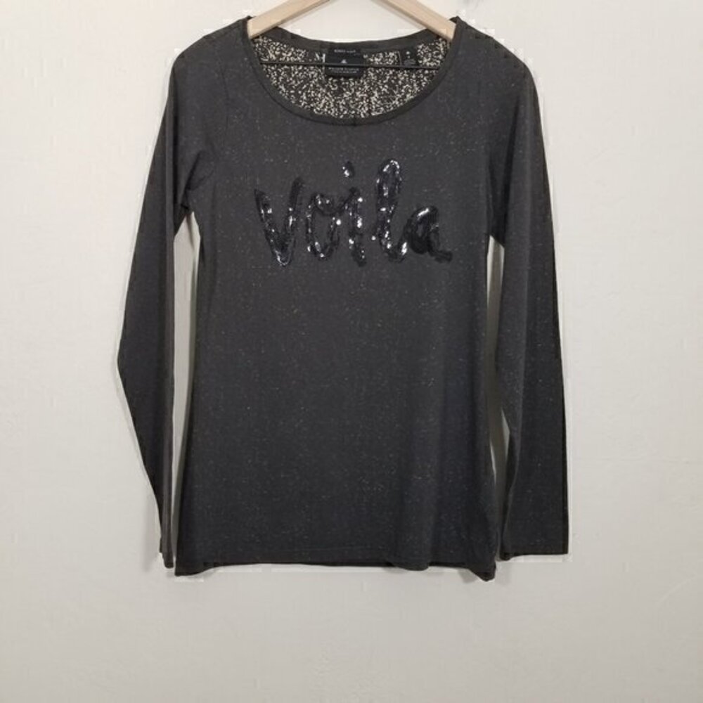 Scotch & Soda Rendez Vous Viola Sequins Long Sleeve Shirt Top Size 2